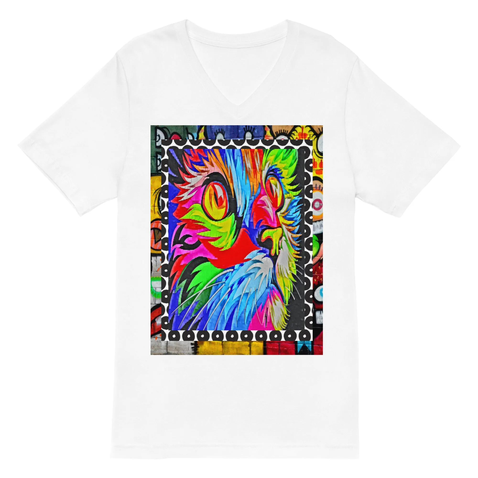 Rainbow Kitty V-Neck Tee