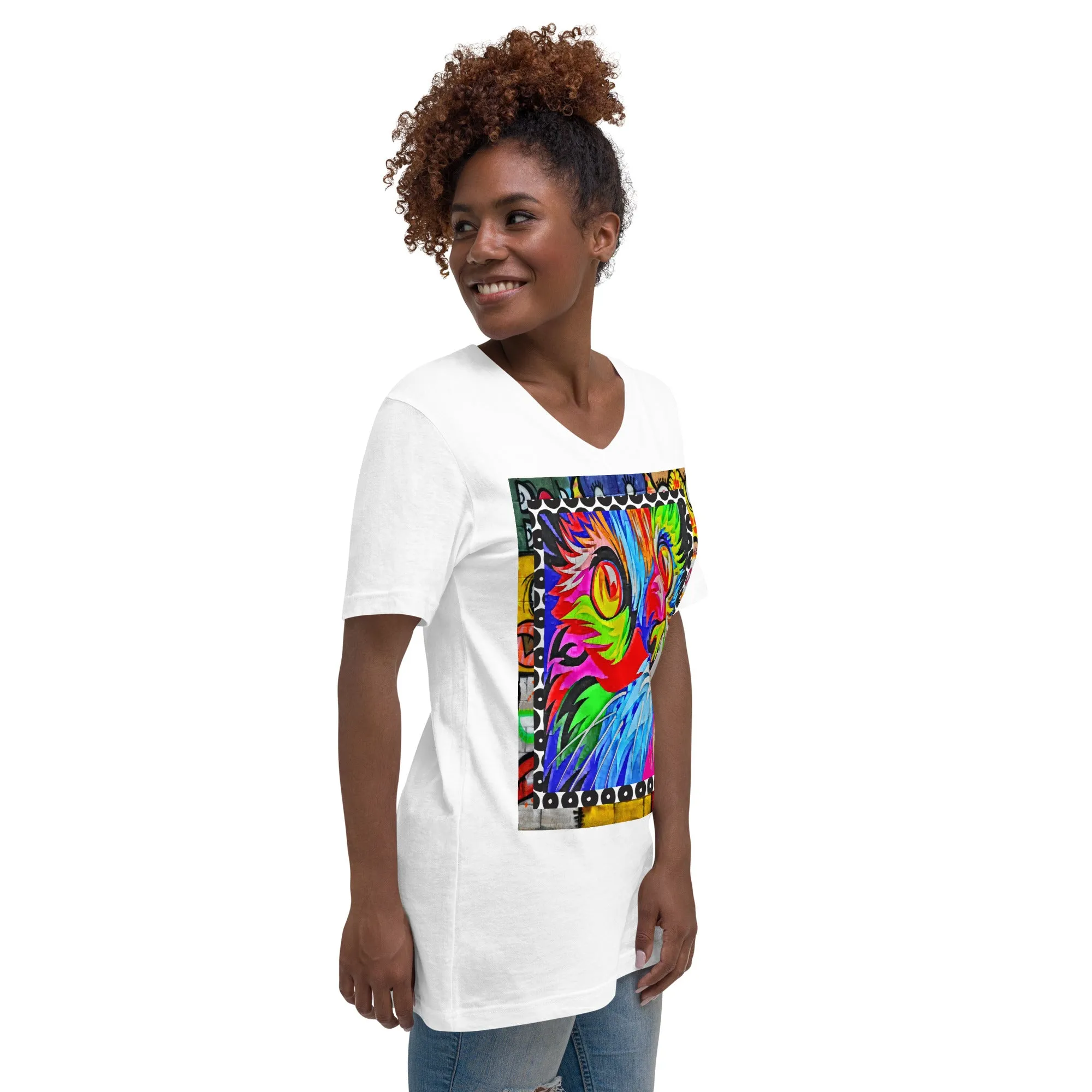 Rainbow Kitty V-Neck Tee