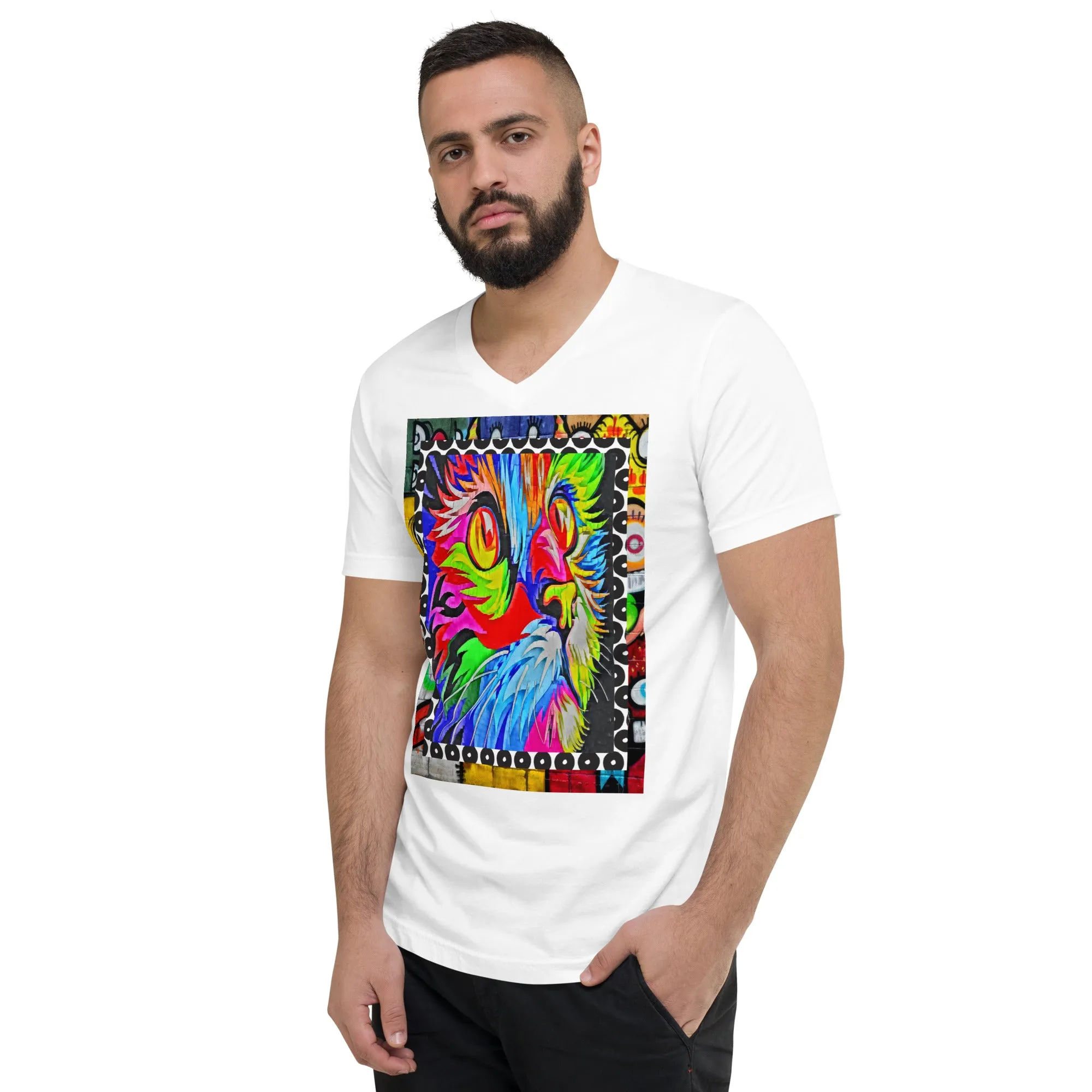 Rainbow Kitty V-Neck Tee