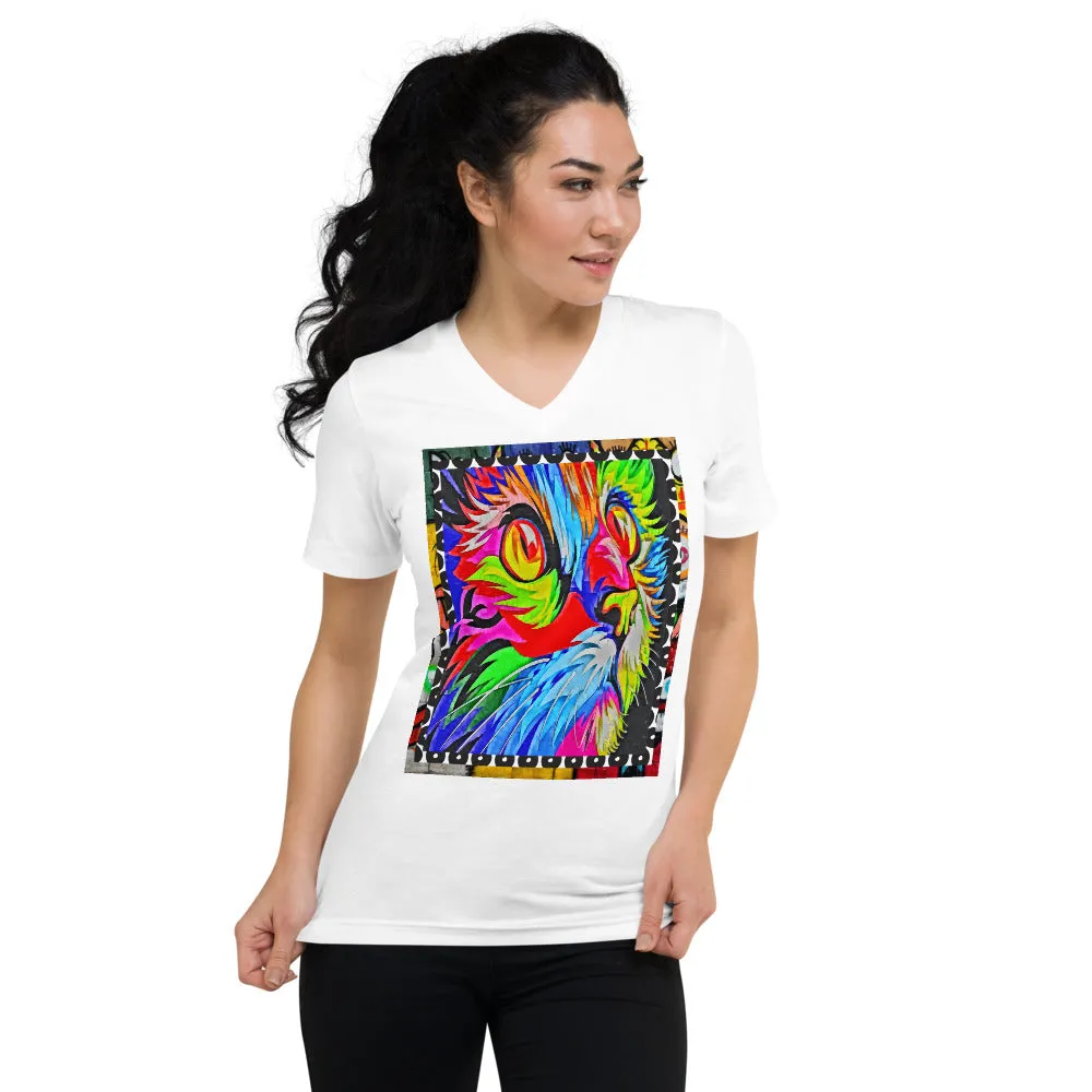 Rainbow Kitty V-Neck Tee