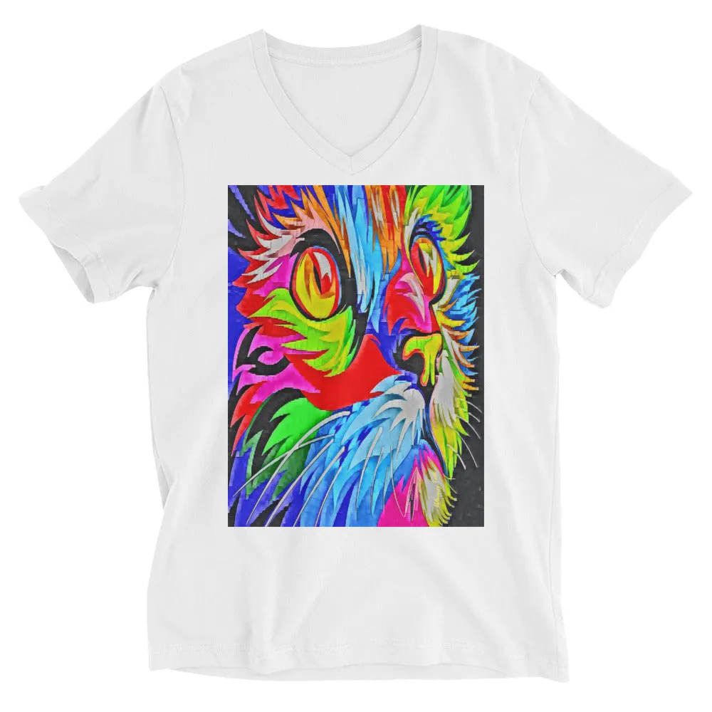 Rainbow Kitty V-Neck Tee