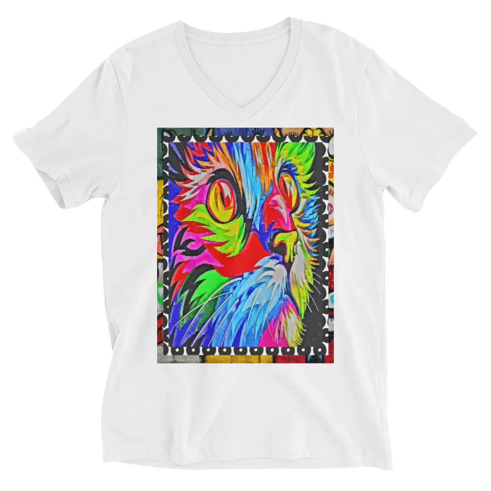 Rainbow Kitty V-Neck Tee