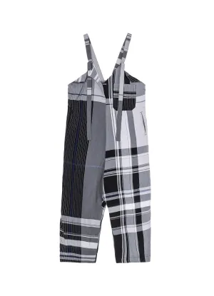 RAYON WRINKLED PLAID SALOPETTE