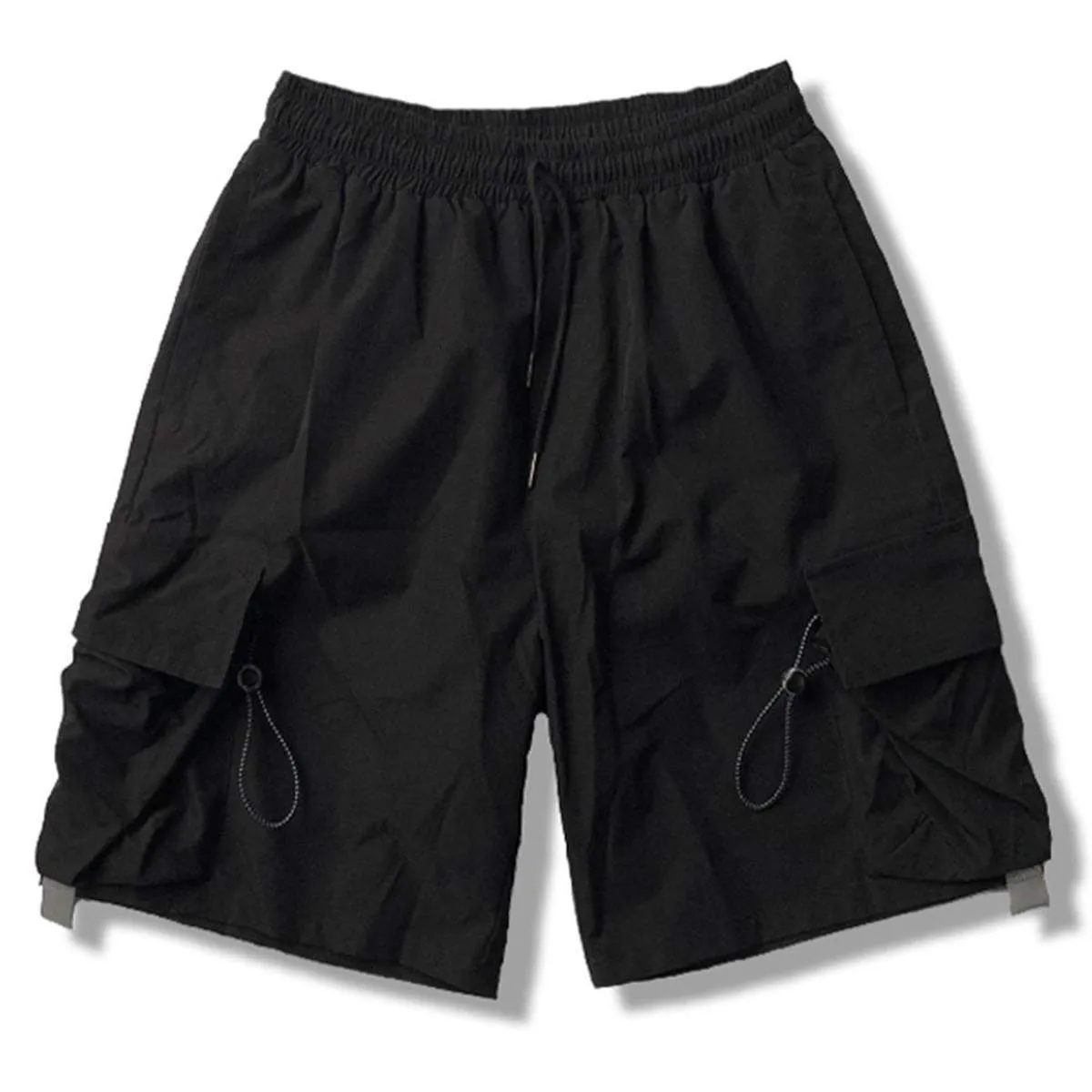 Retro Solid Color Straight Cargo Shorts