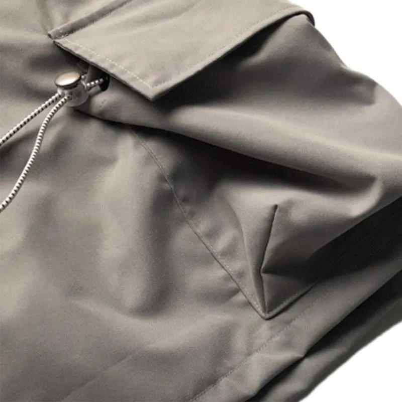 Retro Solid Color Straight Cargo Shorts