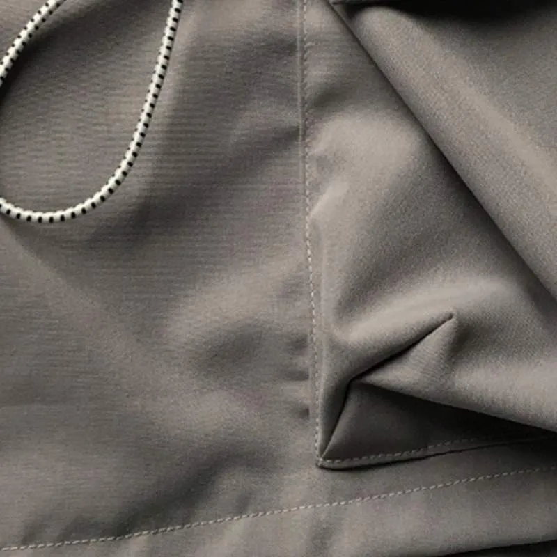 Retro Solid Color Straight Cargo Shorts