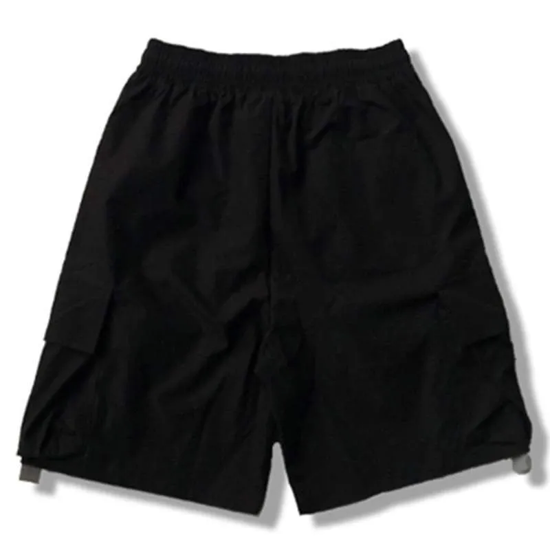 Retro Solid Color Straight Cargo Shorts