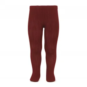Ribbed Tights Burgundy