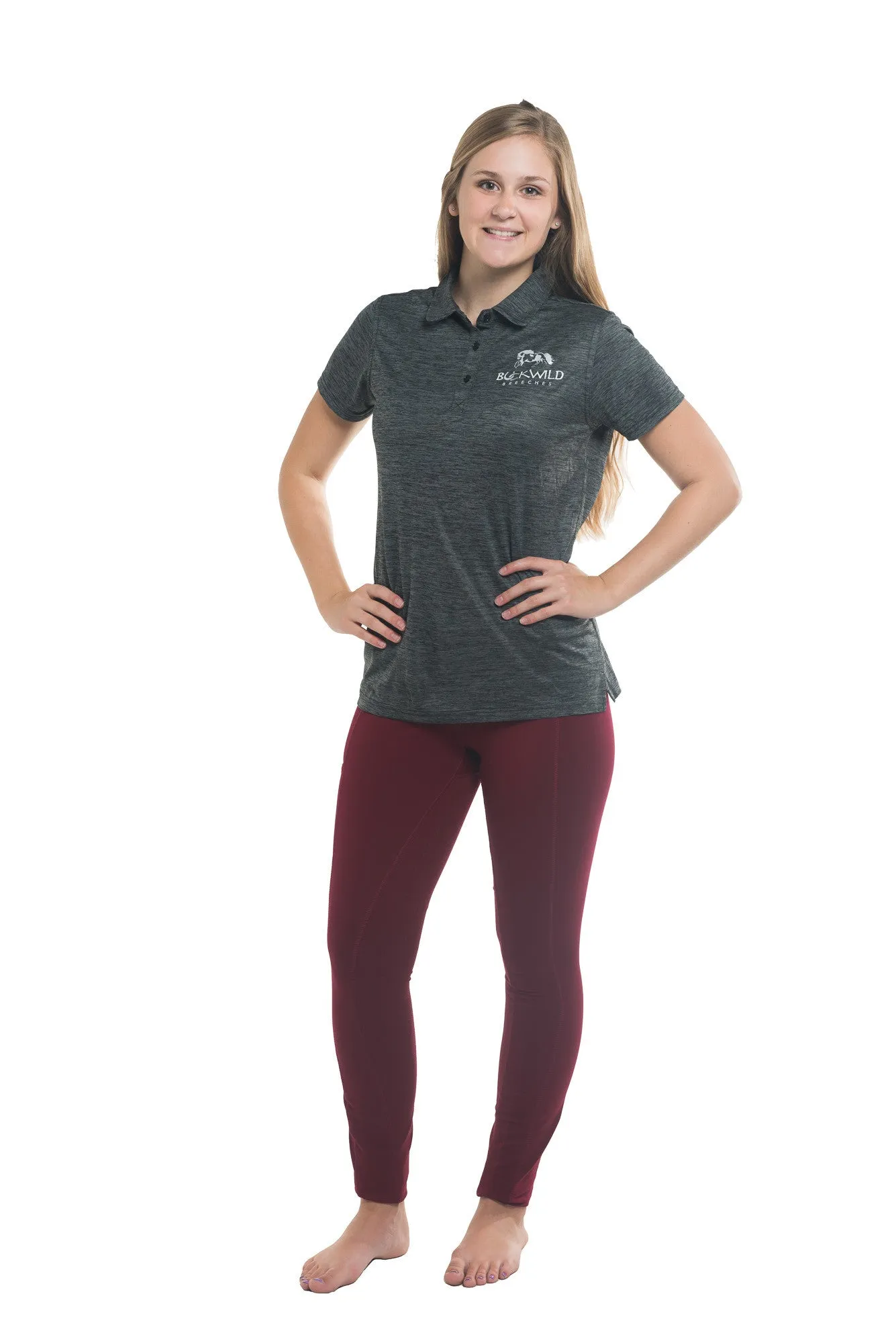 Riding Tights | Maroon   Leopard Waistband