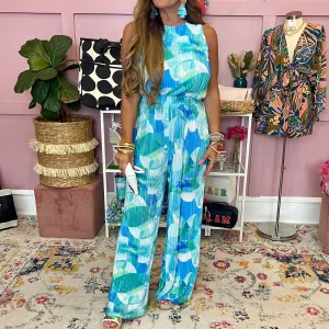 River Walk Printed Woven Plisse Top & Pant Set-FINAL SALE