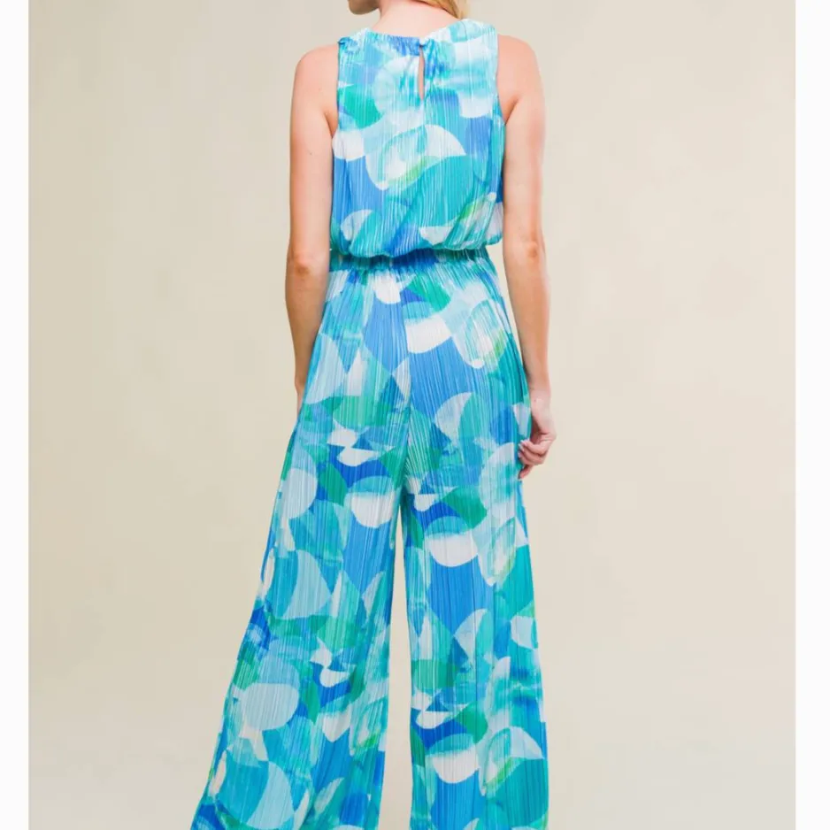 River Walk Printed Woven Plisse Top & Pant Set-FINAL SALE