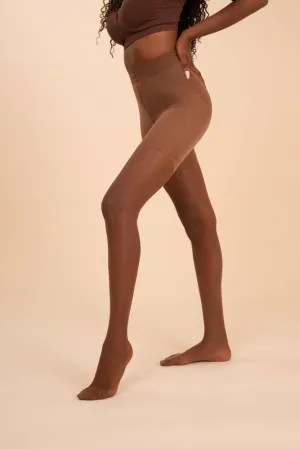 Sheer Contour Tights - Espresso