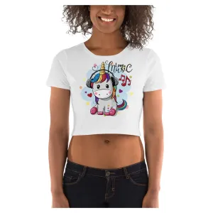 Silent Disco Unicorn Crop Tee