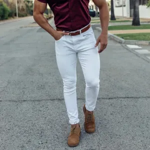 Sleek & Streamlined – Men’s Solid Color Slim Straight Trousers