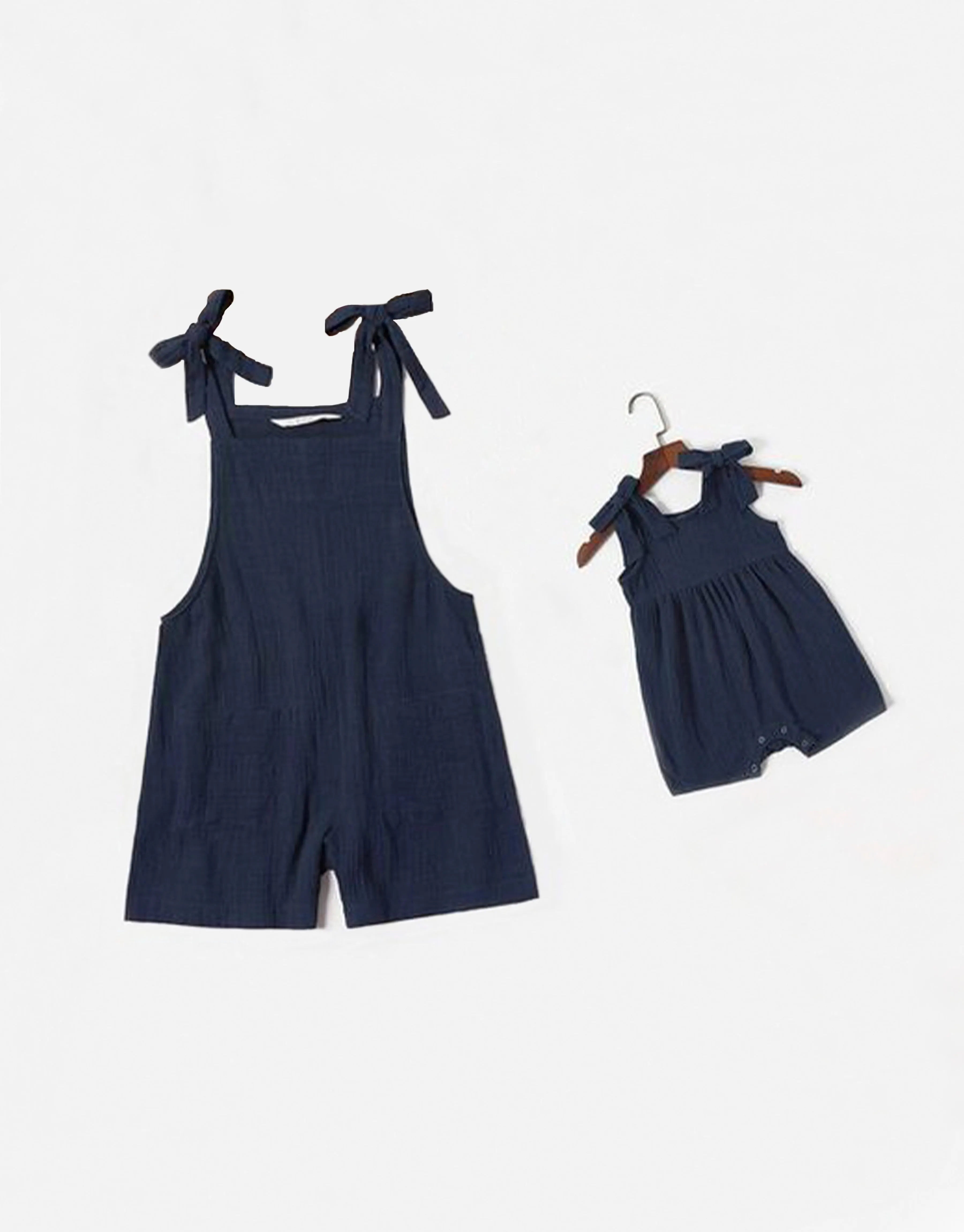 Sling Sleeve Rompers for Mommy and Me - French Navy