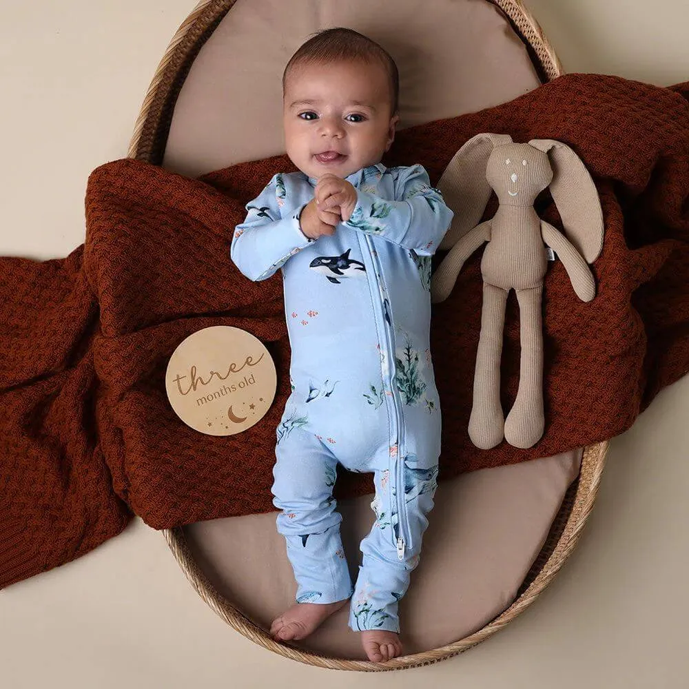 Snuggle Hunny Blue Ocean Romper