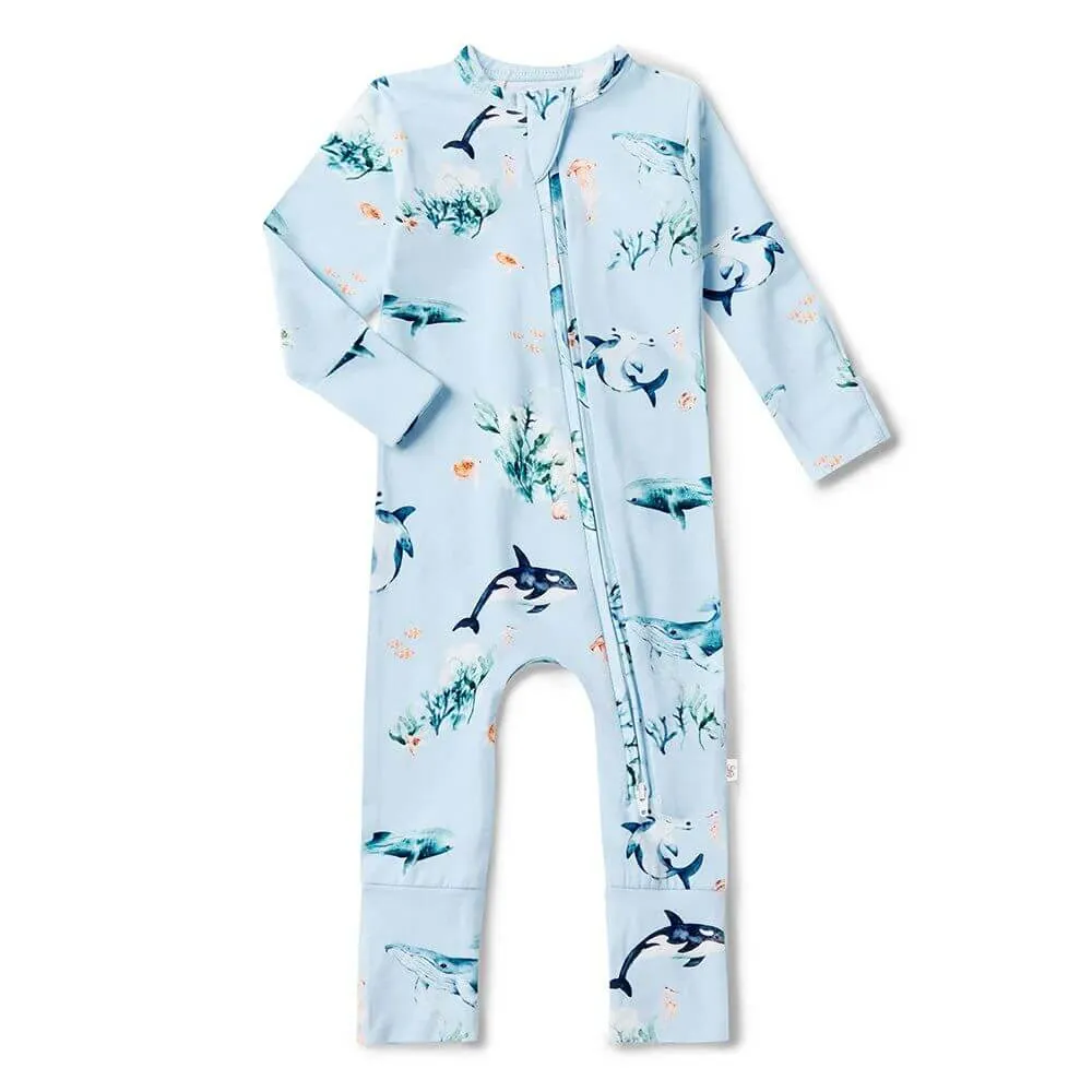 Snuggle Hunny Blue Ocean Romper