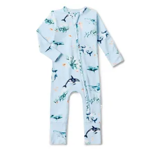 Snuggle Hunny Blue Ocean Romper