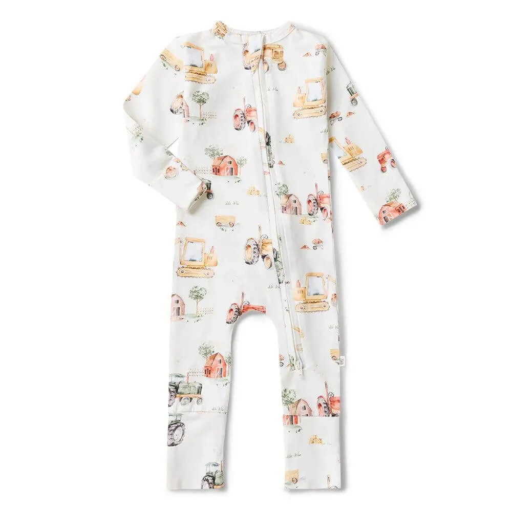 Snuggle Hunny Diggers & Tractors Romper