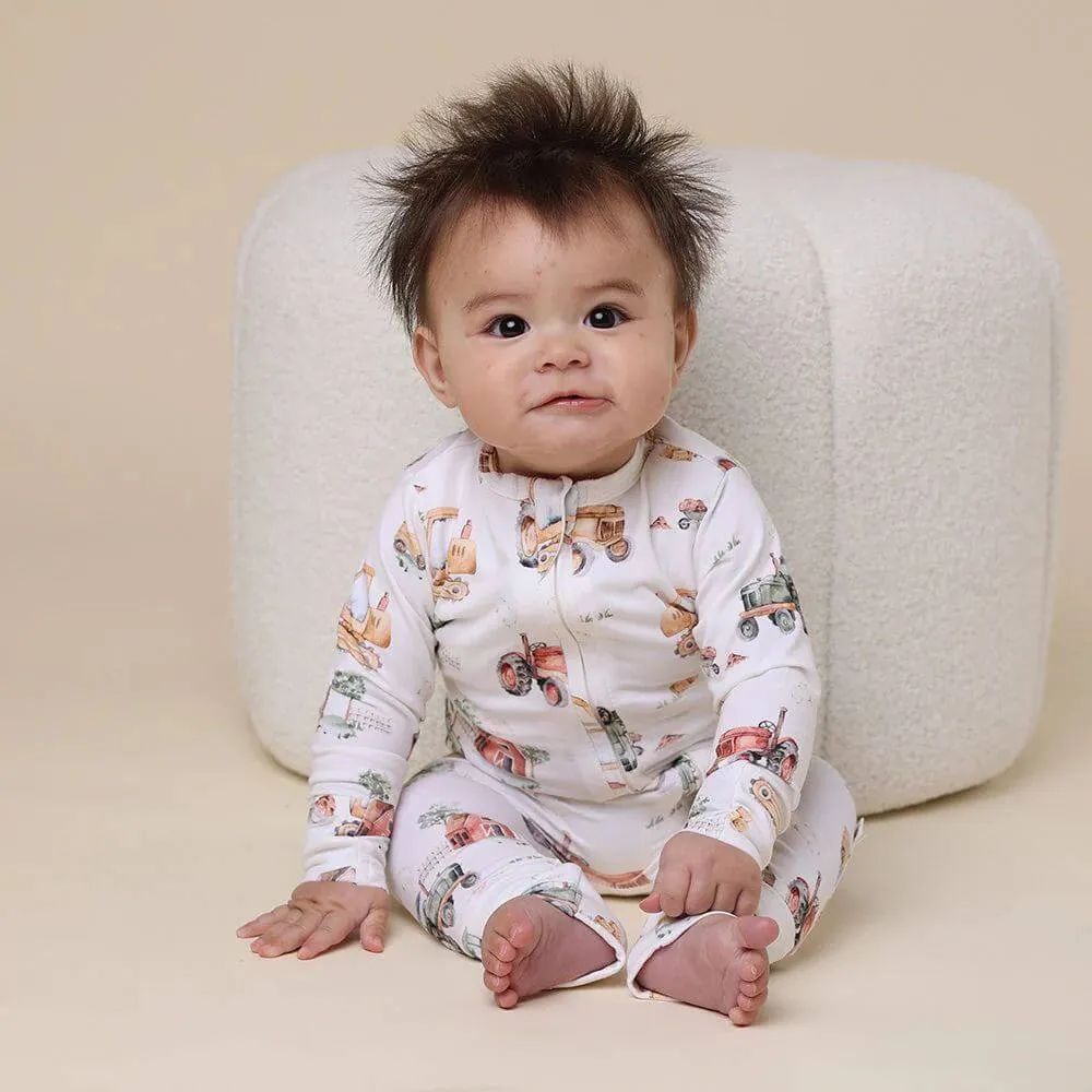 Snuggle Hunny Diggers & Tractors Romper