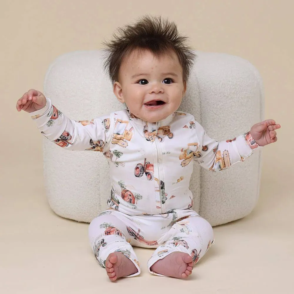 Snuggle Hunny Diggers & Tractors Romper