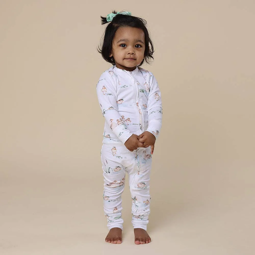 Snuggle Hunny - Duck Pond Organic Snugglesuit Convertible Romper