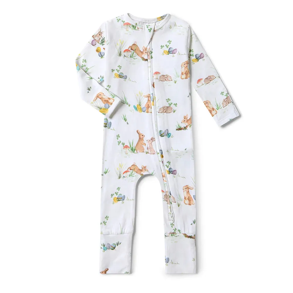 Snuggle Hunny - Easter Bunnies Organic Snugglesuit Convertible Romper