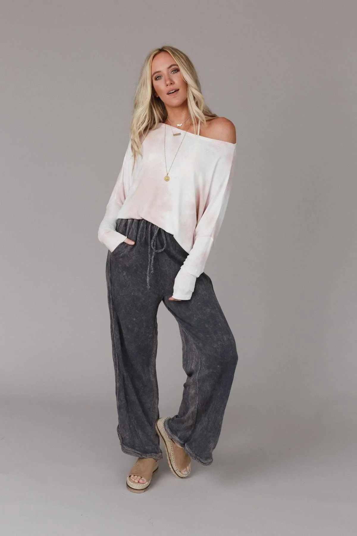 So Comfy Wide Leg Full Pant - New Charcoal