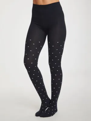 Spot Super Soft Bamboo Tights in Midnight Navy by Thought