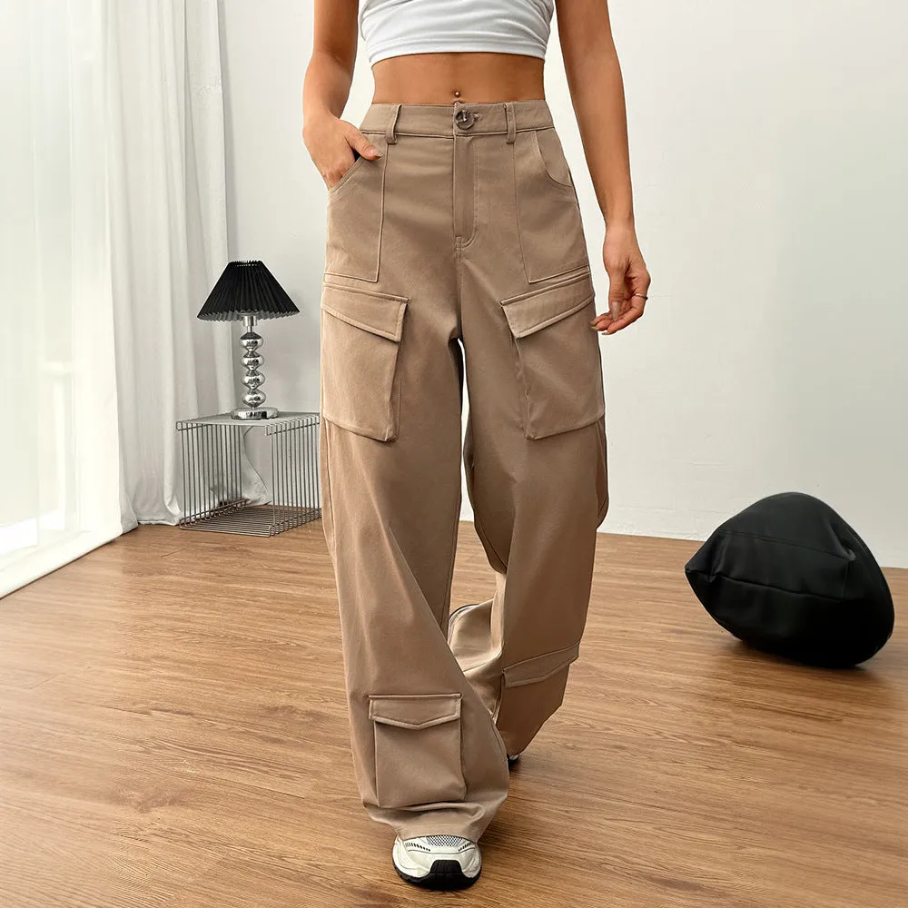 spring and summer new New  women's clothing loose casual n wide-leg trousers street pocket overalls