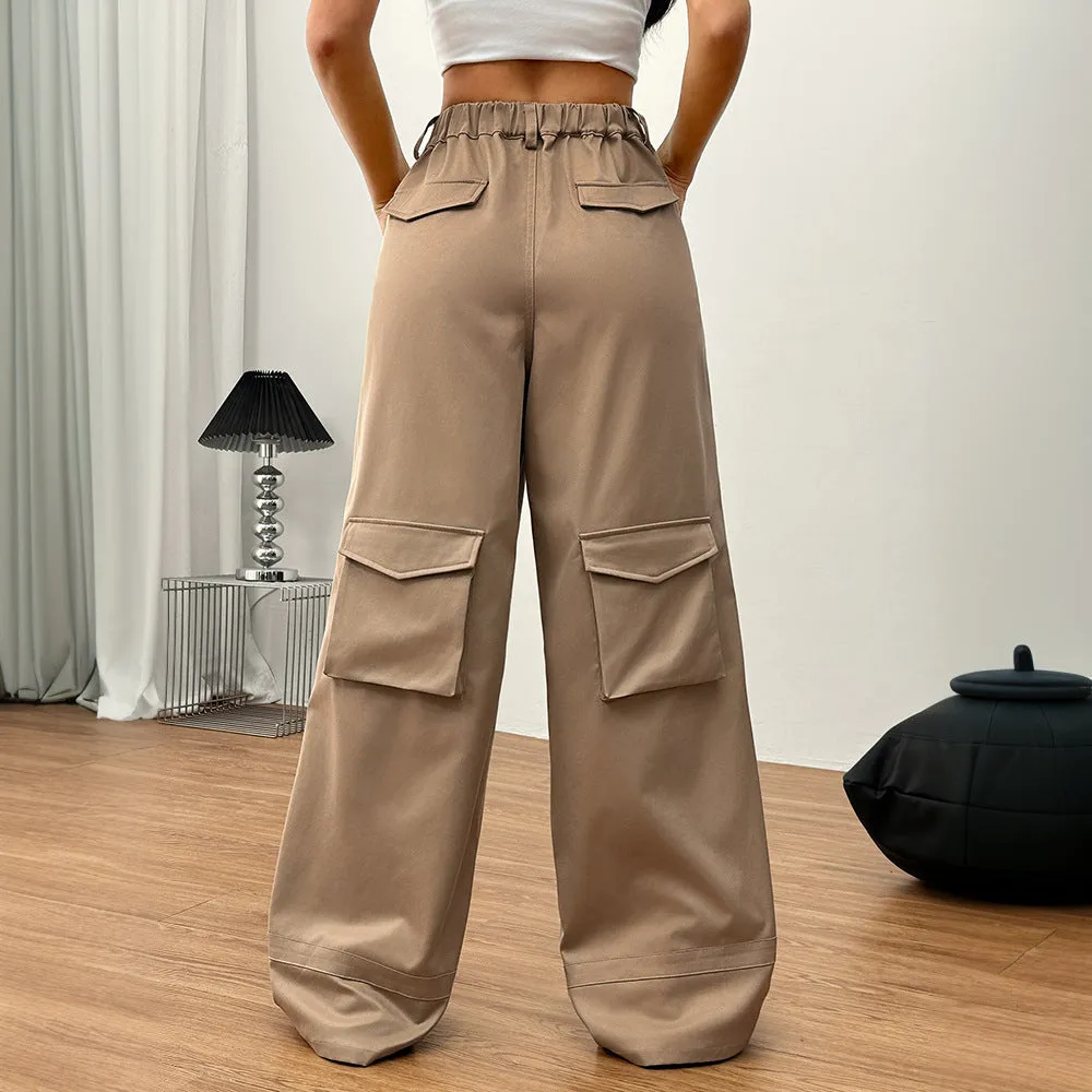 spring and summer new New  women's clothing loose casual n wide-leg trousers street pocket overalls