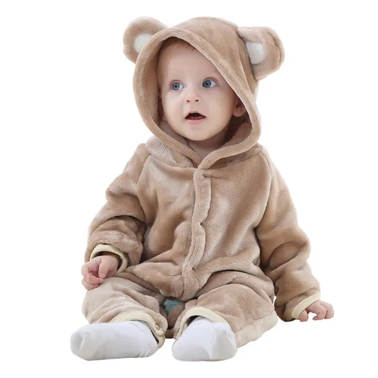 Spring Cute Baby Rompers Warm Long Sleeve Baby Clothes Autumn Coral Fleece Baby Girls boys Clothes Cartoon Jumpsuit JY018