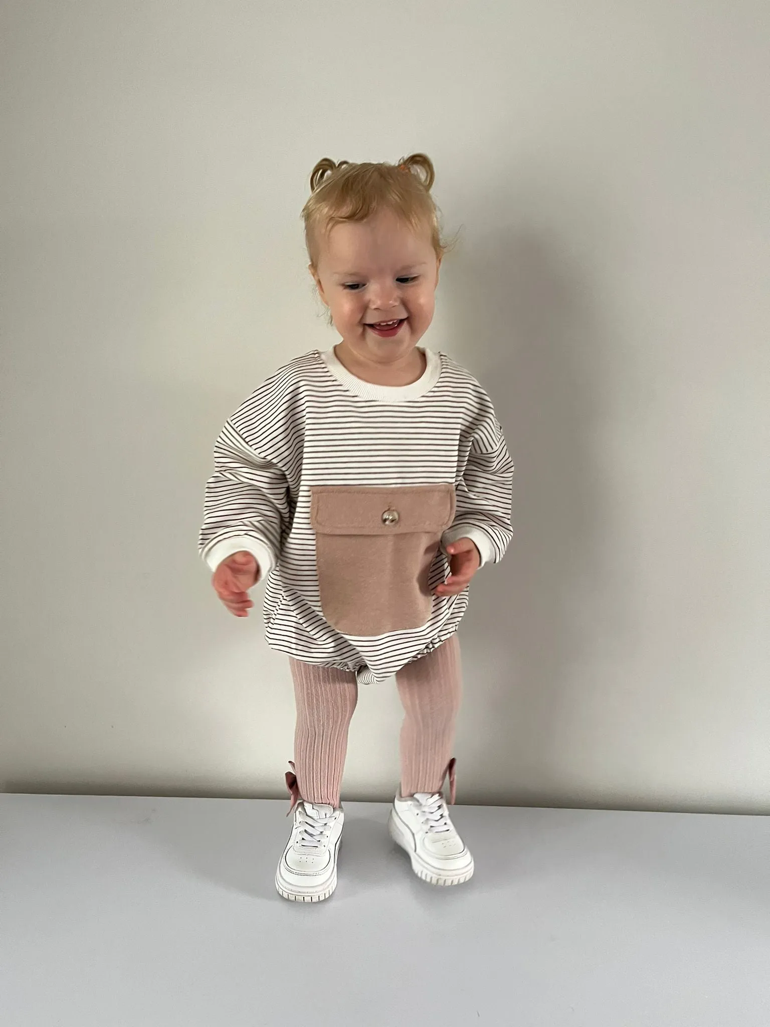 Striped Romper with pockets