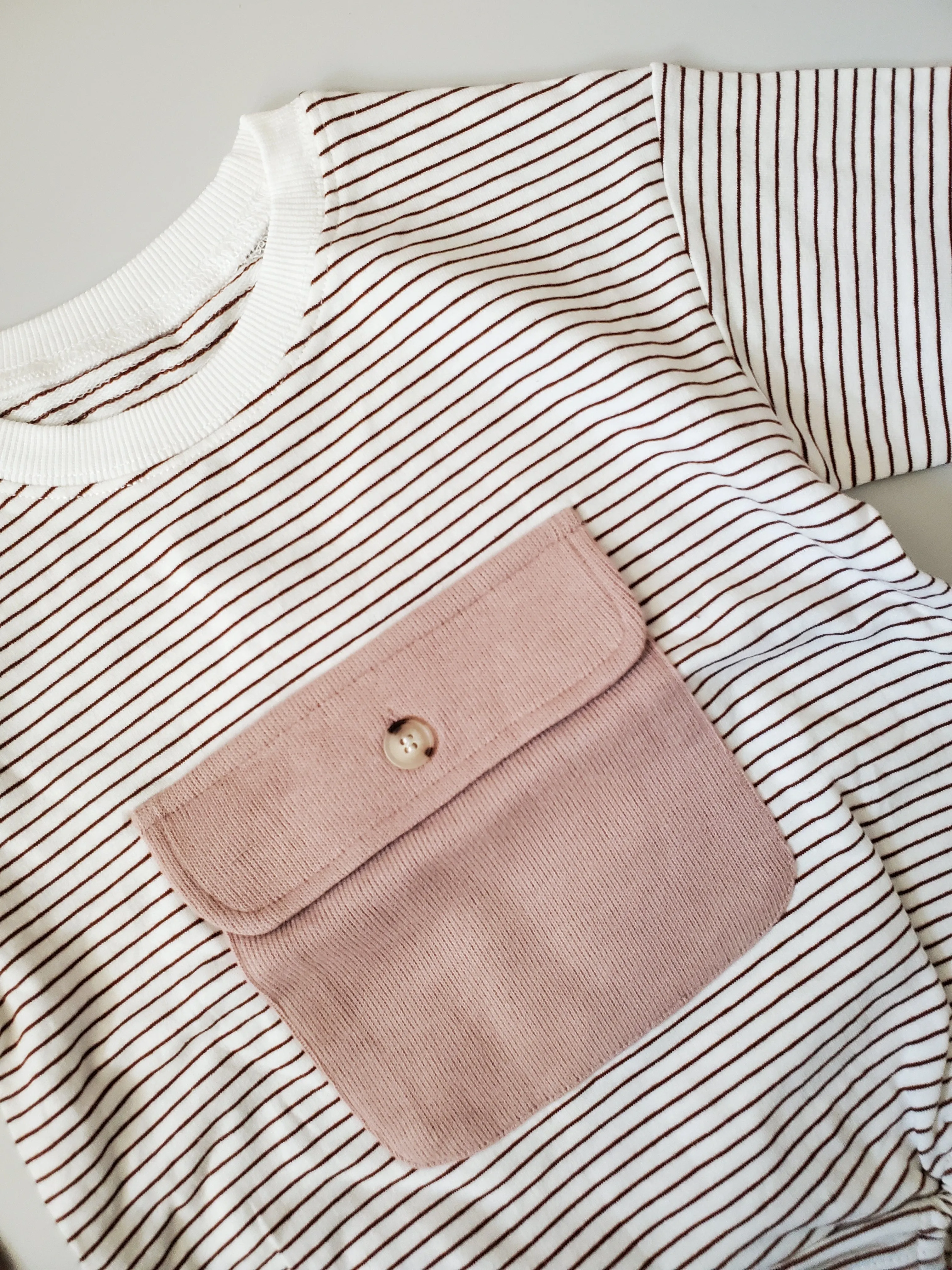 Striped Romper with pockets
