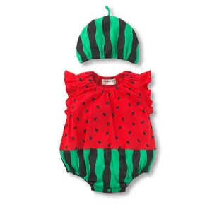 Summer born Sleeveless Baby Girls Jumpsuits Clothing Sets (Romper Hat 2 pcs) Infant Baby Boys Clothes Babies Rompers