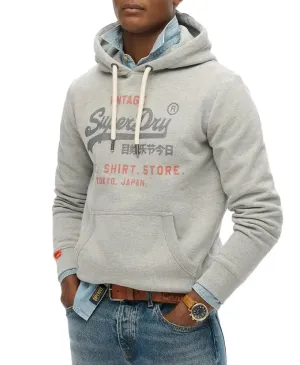 Superdry Mens VL Heritage Relaxed Hoodie College Grey Marl