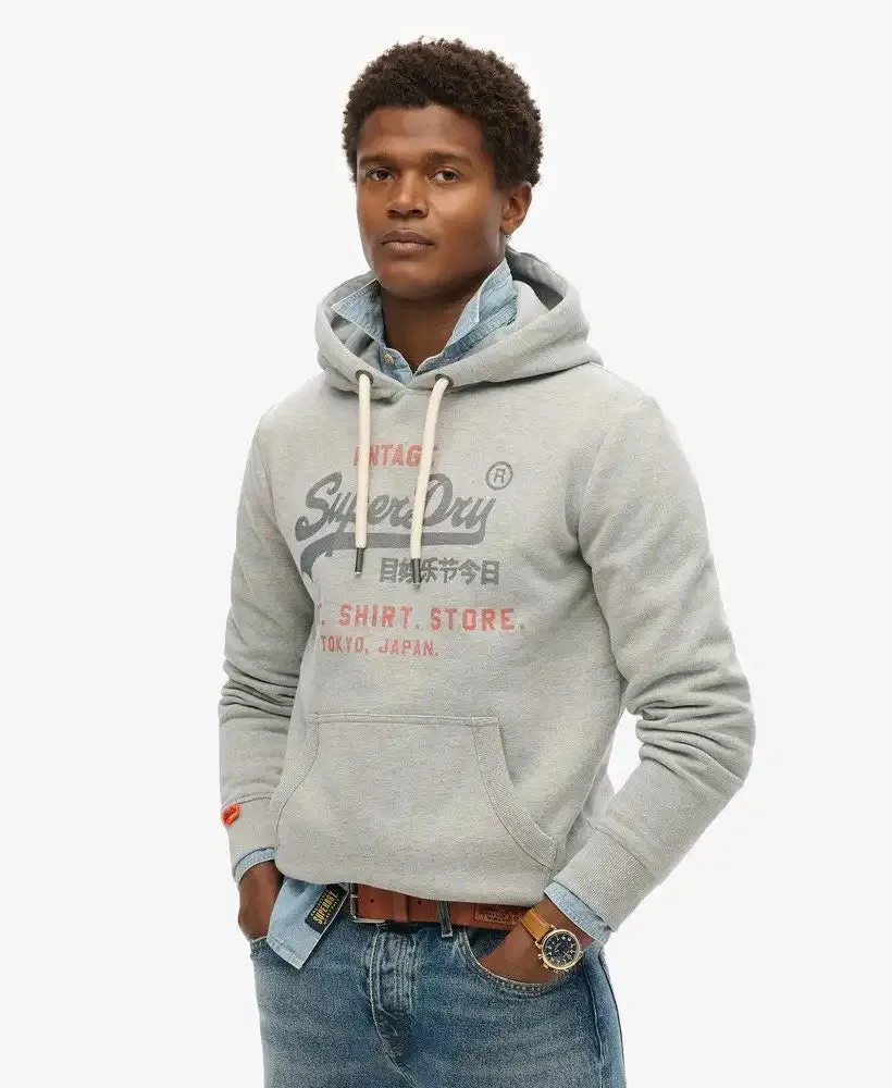 Superdry Mens VL Heritage Relaxed Hoodie College Grey Marl