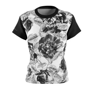 T-Shirt, Black-White Floral Look