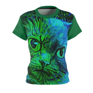 T-Shirt, Dark Green Kitty