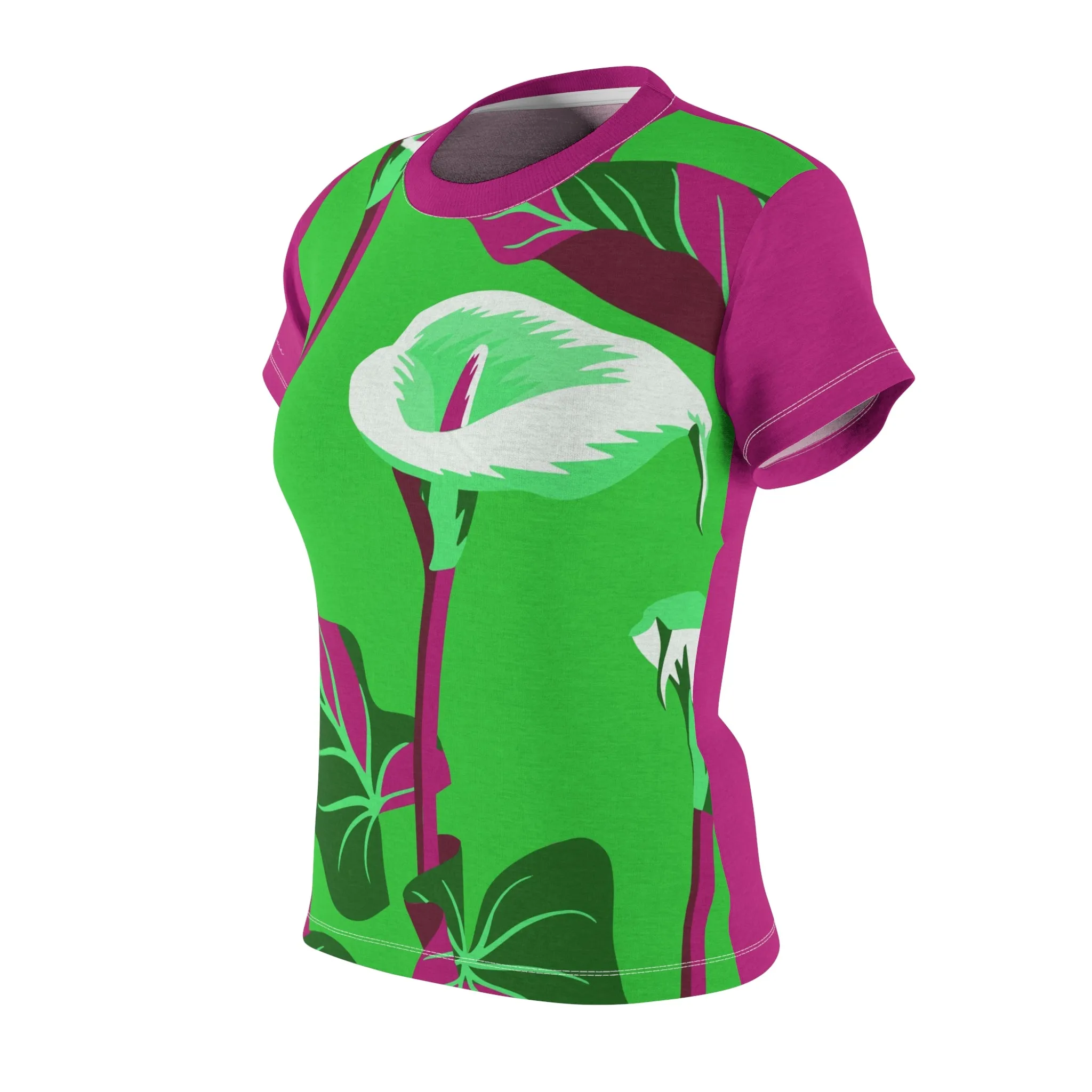T-Shirt, Dark Pink Garden