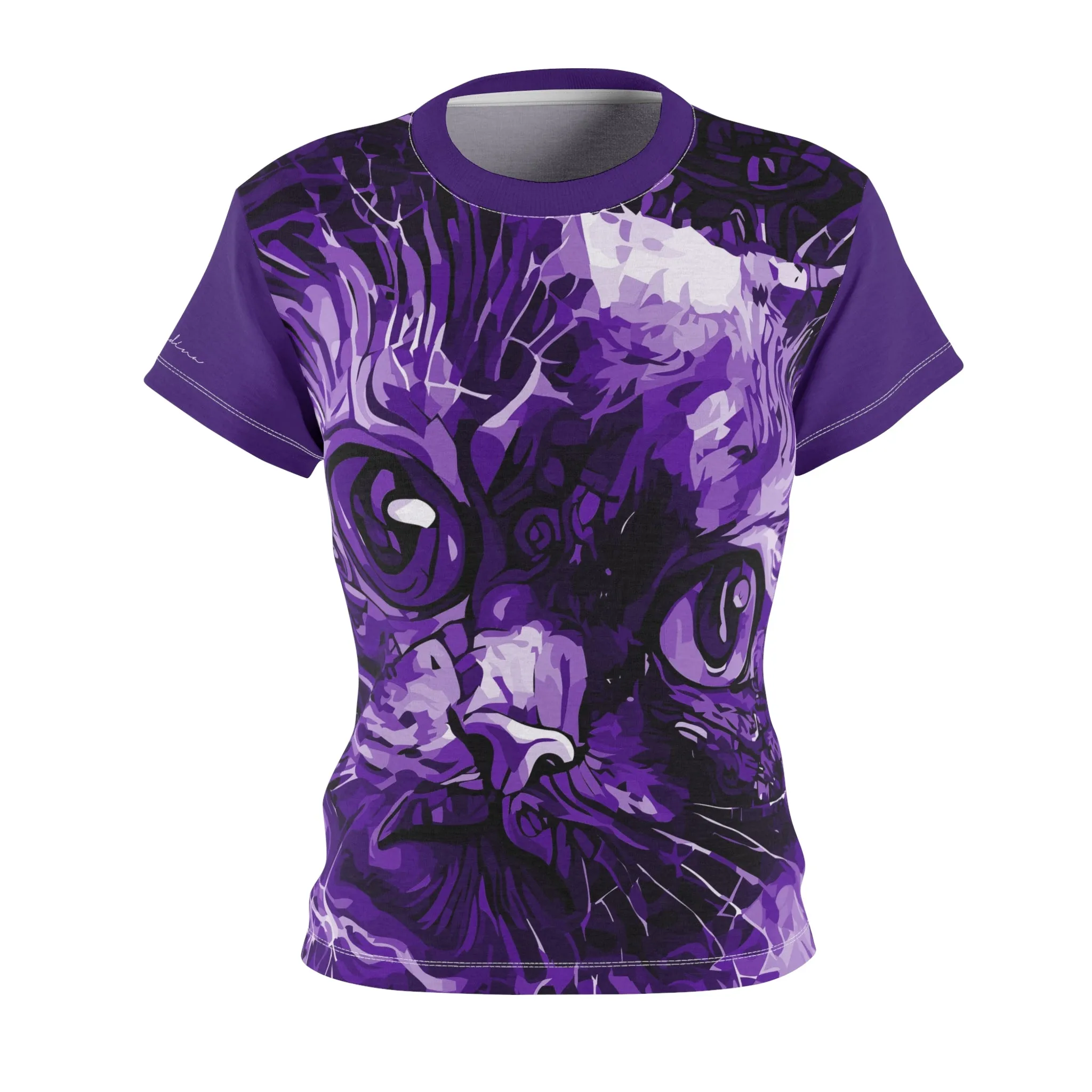 T-Shirt, Dark Purple Kitty