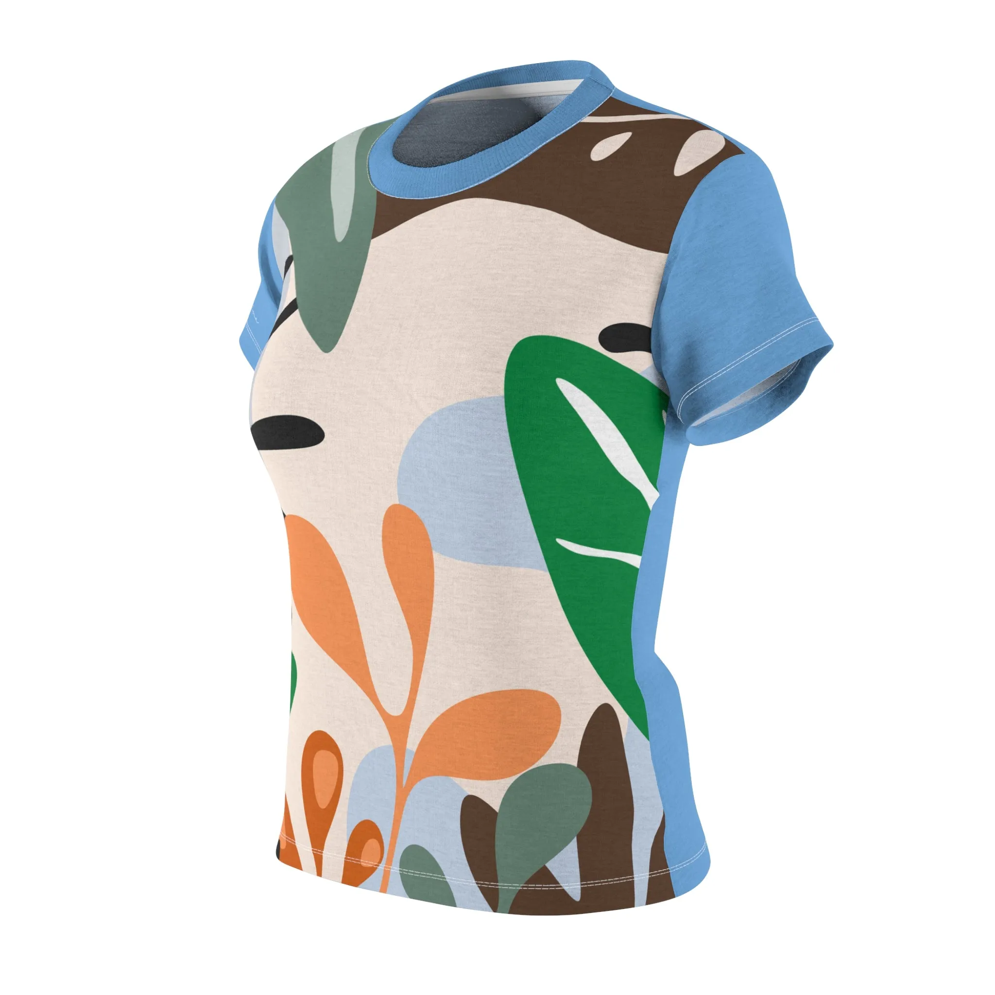 T-Shirt, Light Blue Foliage