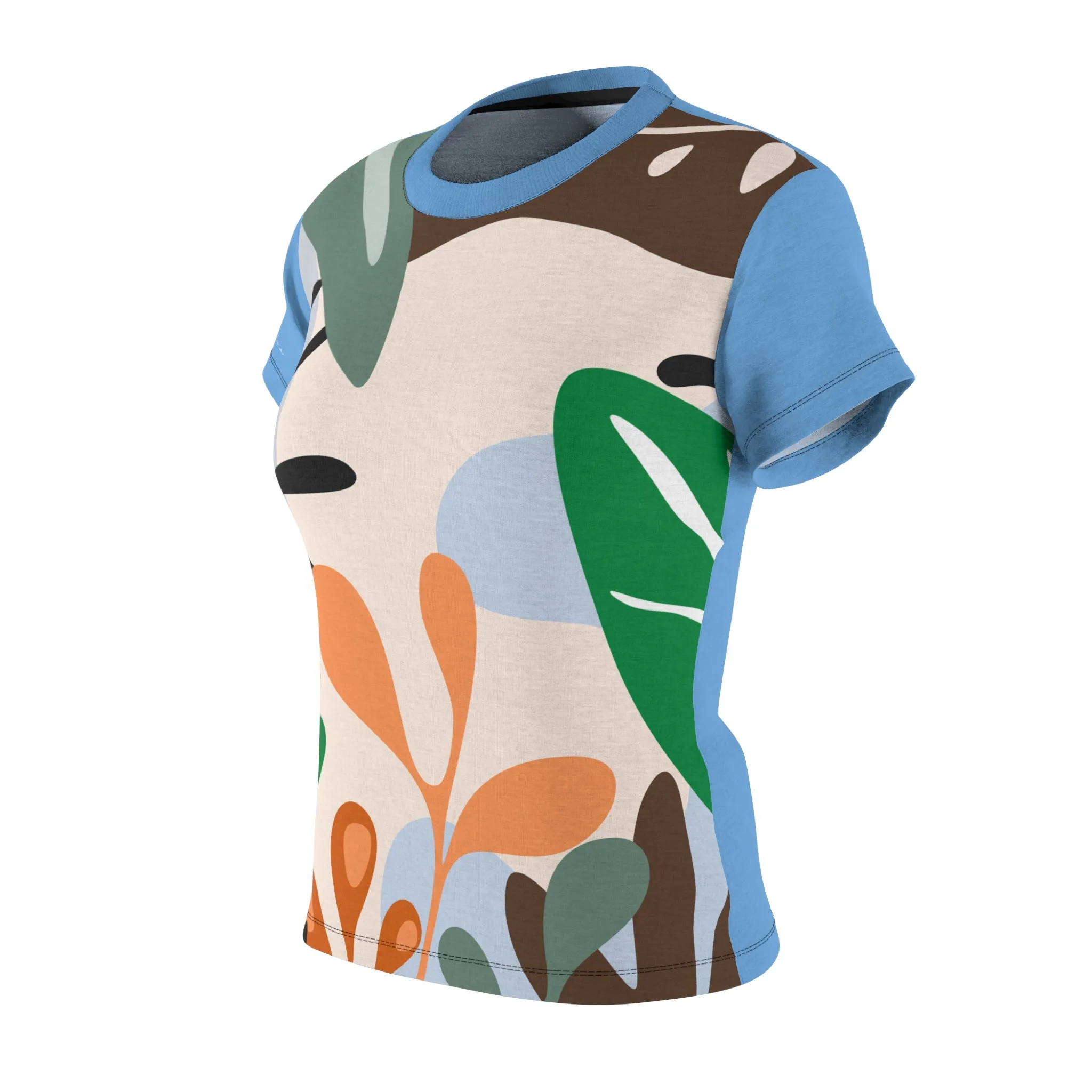 T-Shirt, Light Blue Foliage