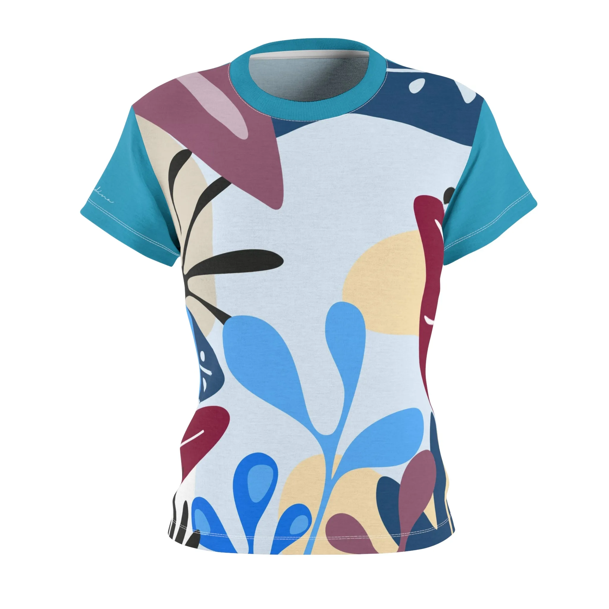 T-Shirt, Turquoise Foliage