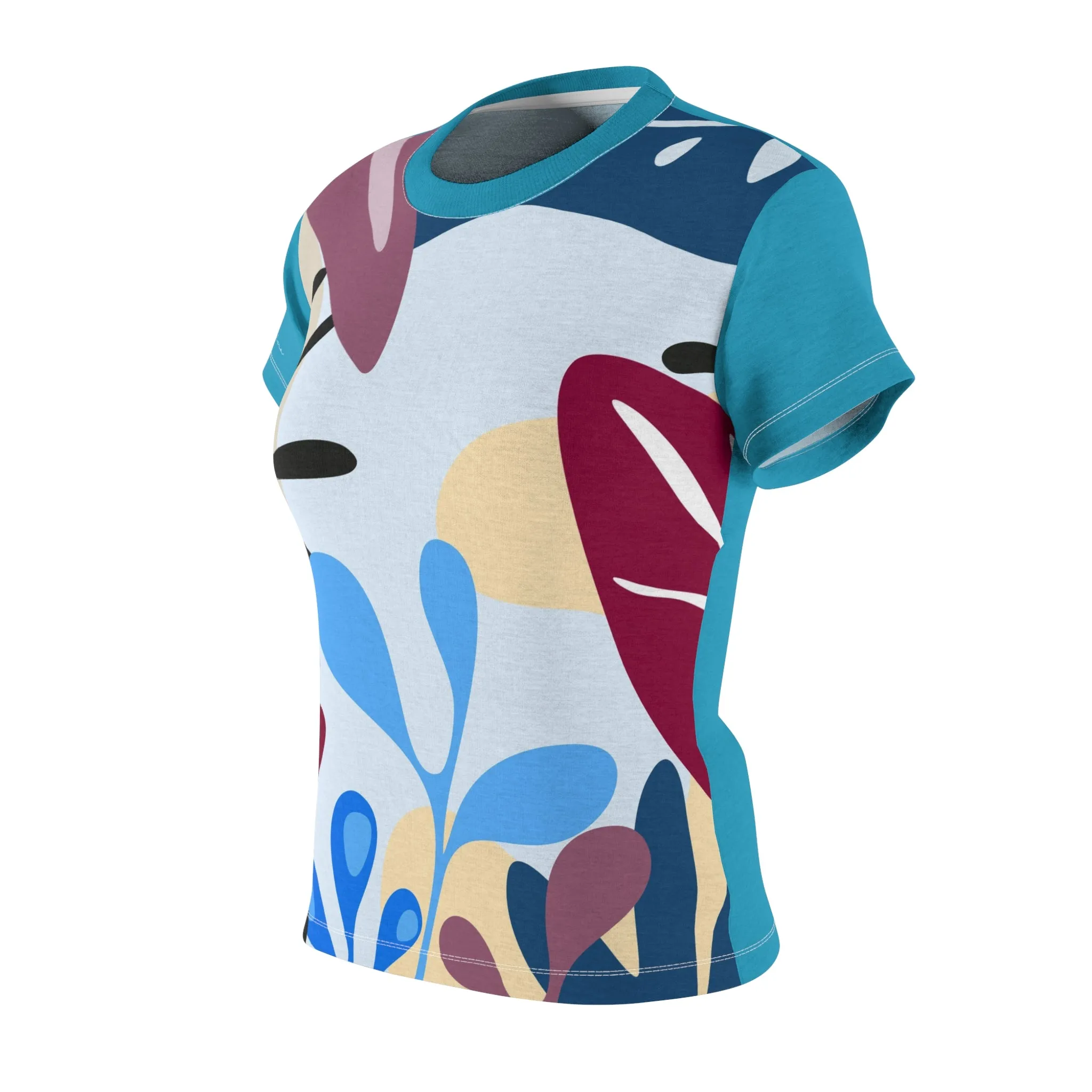 T-Shirt, Turquoise Foliage