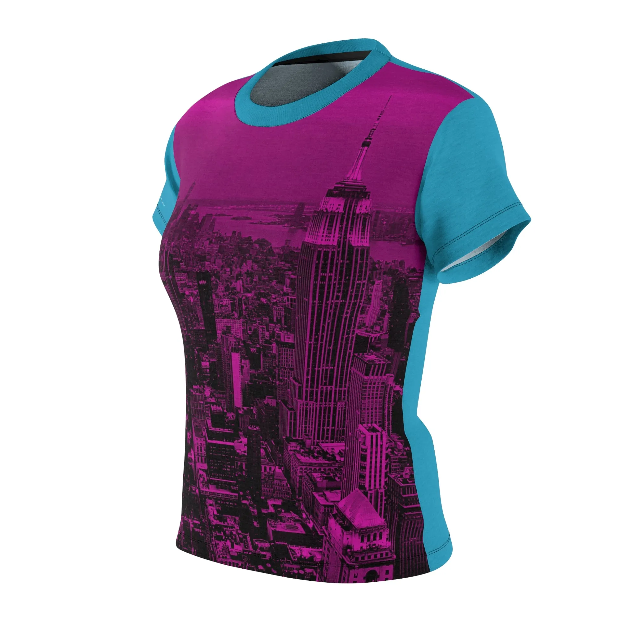 T-Shirt, Turquoise Pink NYC