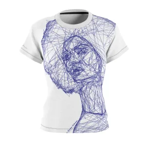 T-Shirt, White-Blue African Queen