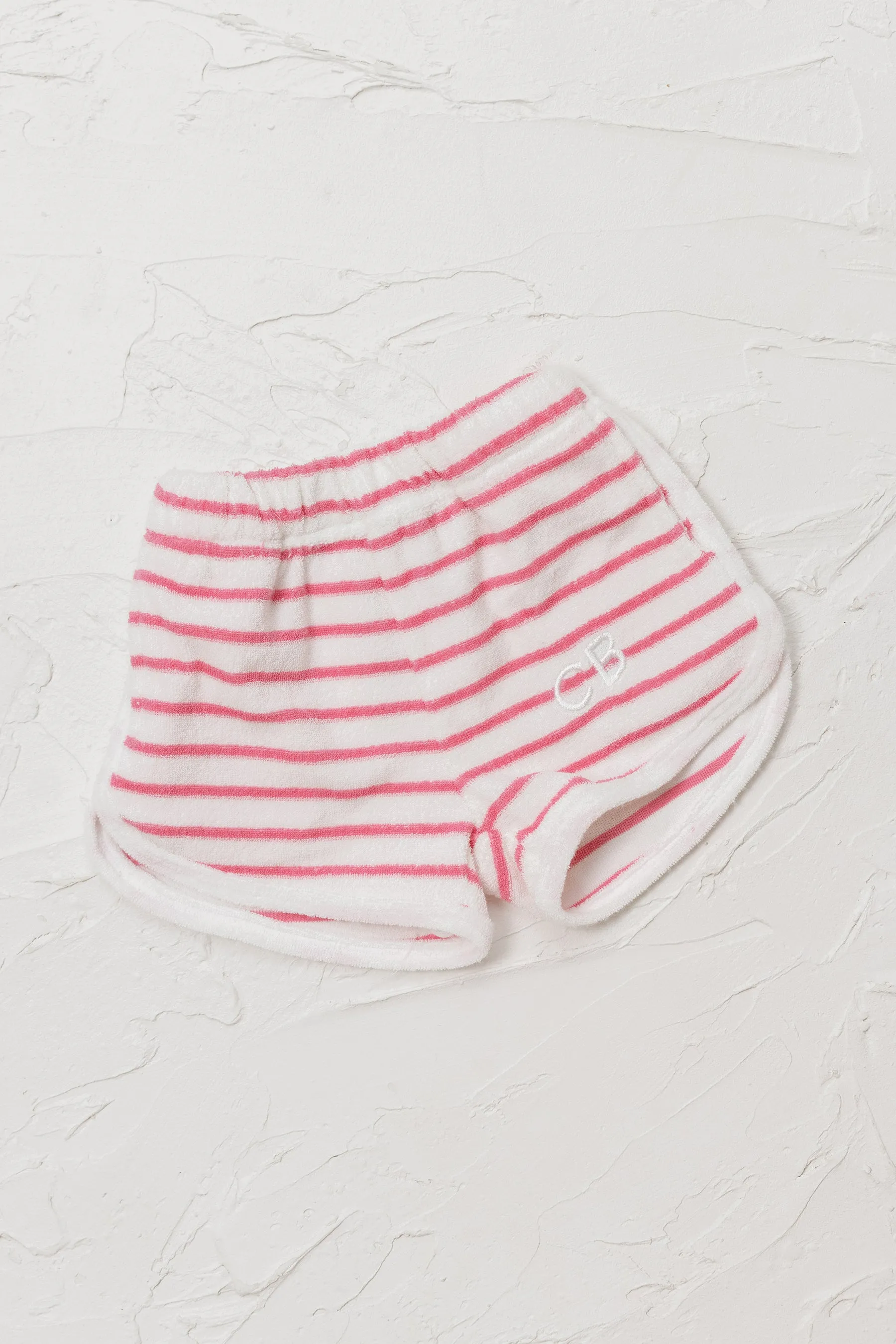 Terry Stripe Shorts - Pink