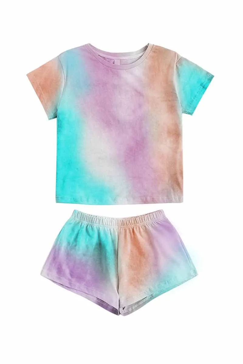 Tie-dye Round Neck Two-Pieces Set