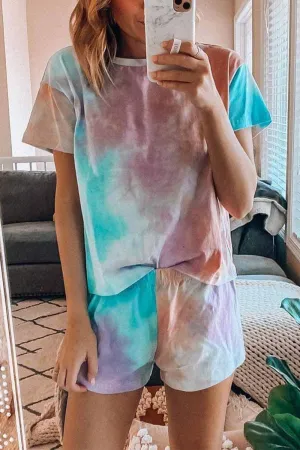 Tie-dye Round Neck Two-Pieces Set
